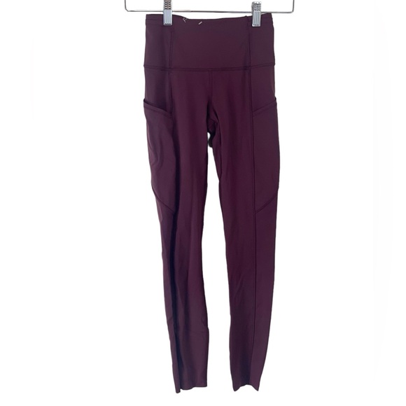 Lululemon Fast and Free leggings in cognac red - Picture 3 of 6